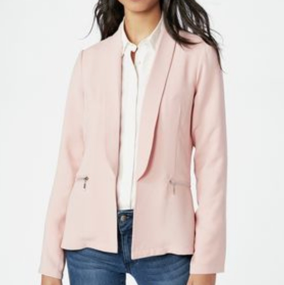 JustFab Jackets & Blazers - NWT JustFab  Blush Pink Open Blazer - Sz XXL - Stylish Chic Jacket Tailored Fit